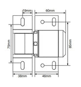 Sureclose - Readyfit hinge NON SELF CLOSING CLOSER 2 ALIGNMENT LEGS D&D Code: 74001313